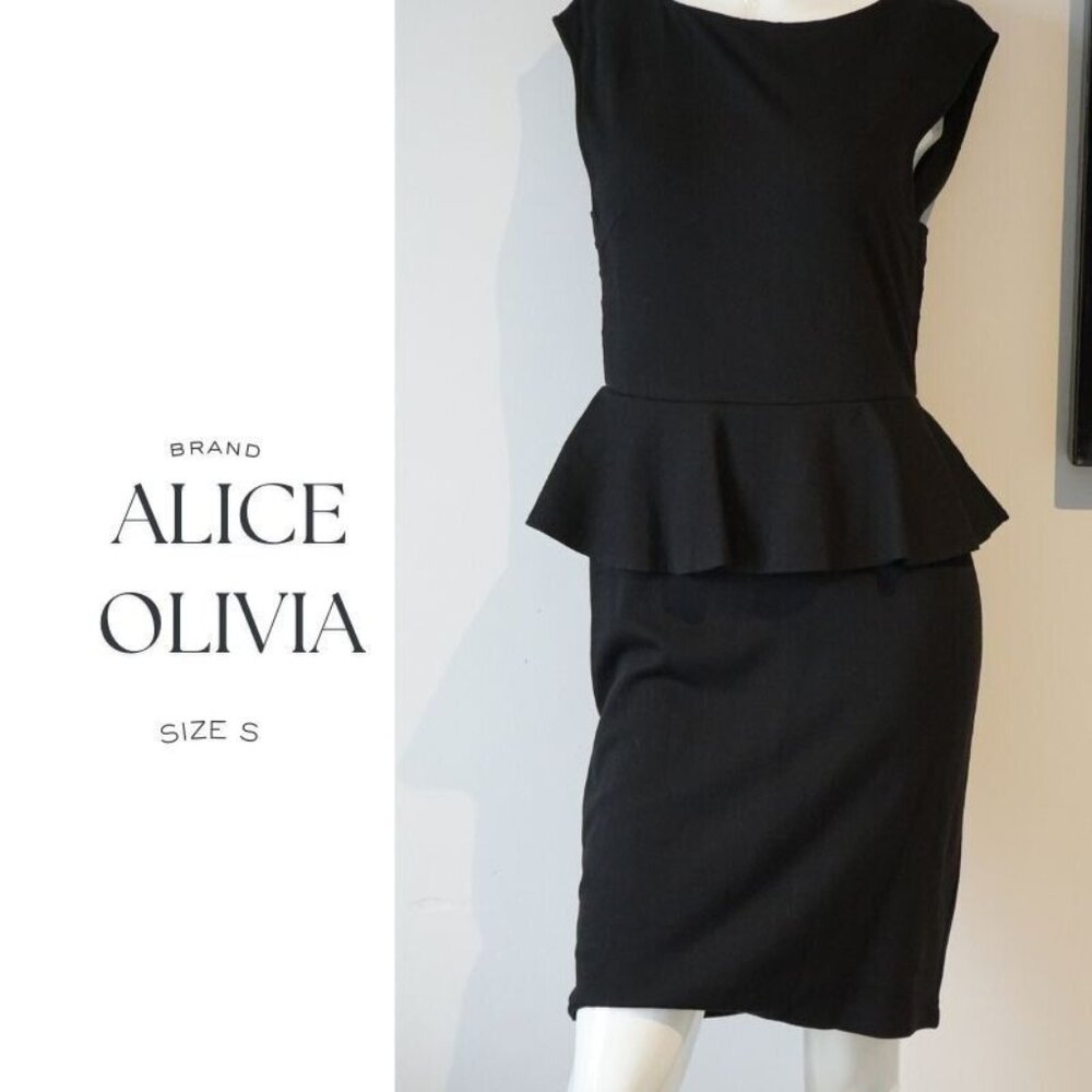 :Alice + Olivia Black Peplum Dress, Size Small